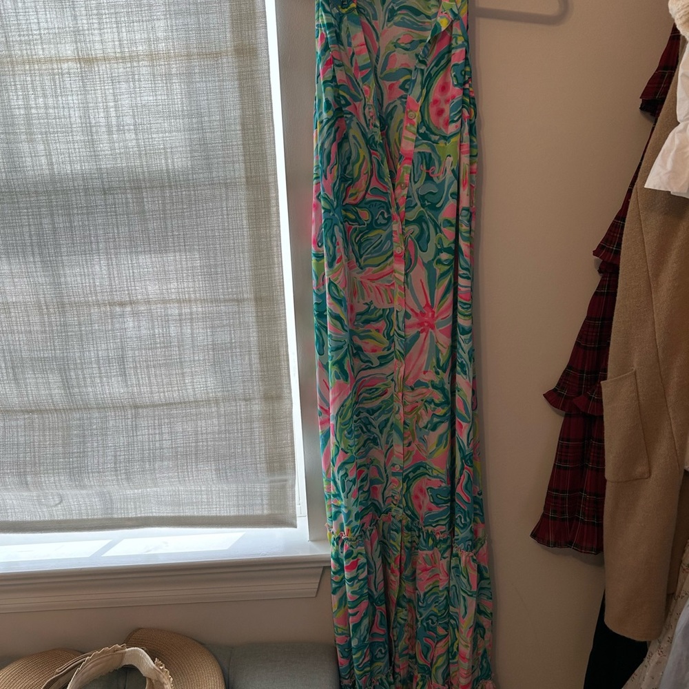 Lilly Pulitzer button up maxi dress or cover up